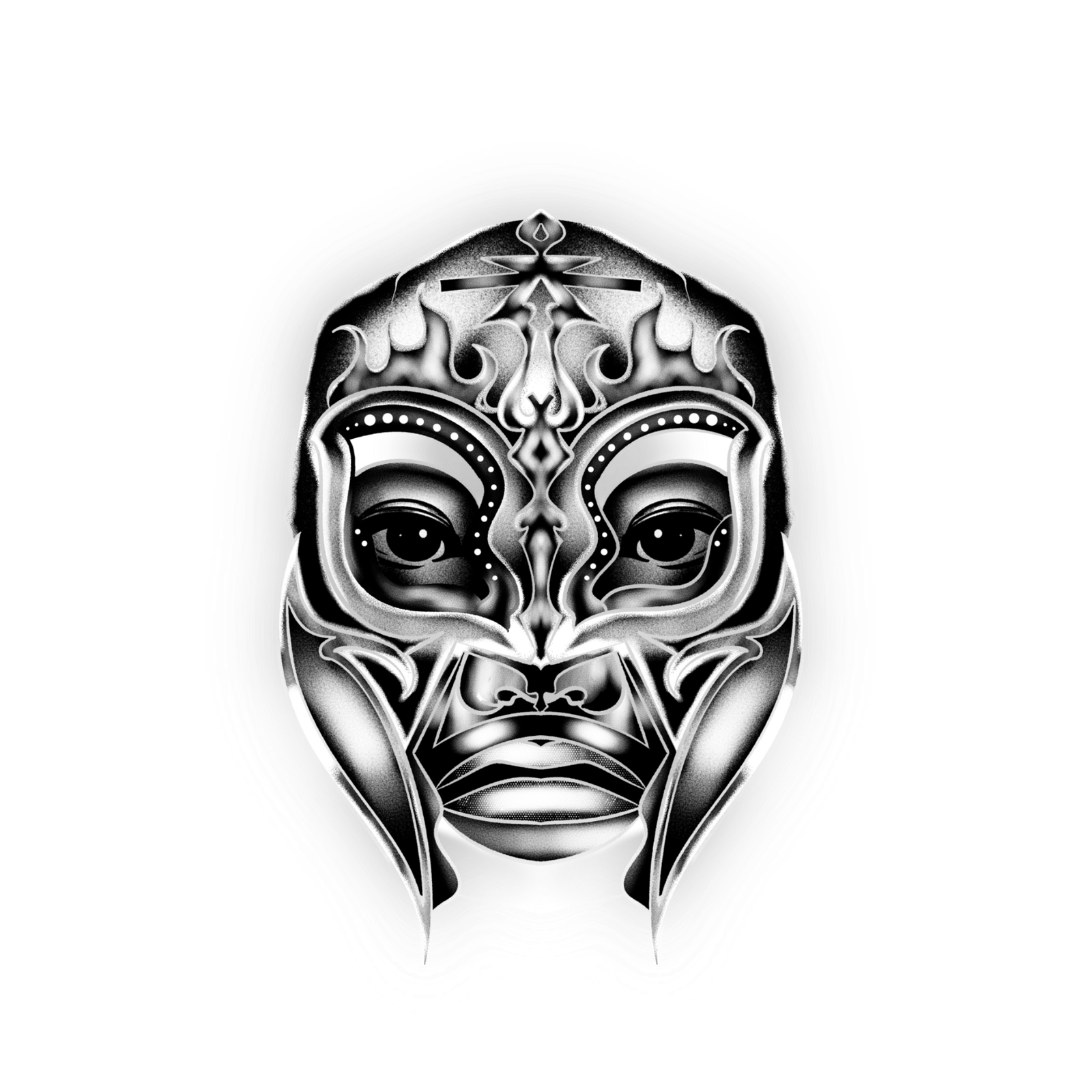 Petaruh silver mask artwork